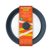 Крышка для любой сковороды и кастрюли универсальная 3 размера (22-24-26 см) антрацит, DASWERK (ДАСВЕРК), 607586