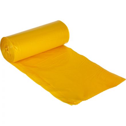 Мешки для мусора ПВД 120л 35мкм 10шт/рул желт 70х110см, Премиум