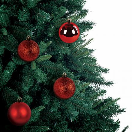 Шары ёлочные 24 шт., 6 см, "Trio", пластик, КРАСНЫЕ (глянец, матовый, глиттер), ЗОЛОТАЯ СКАЗКА, 592162