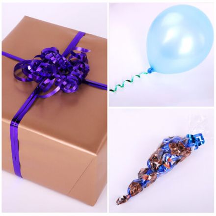 Лента упаковочная декоративная для подарков, металл, 6 шт., 5 мм х 10 м, цвет ассорти, ЗОЛОТАЯ СКАЗКА, 591828