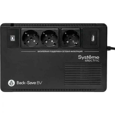 ИБП Systeme Electric Back-Save BV 400 ВА, 3xSchuko, 230В,USB (BVSE400RS)