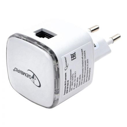 Усилитель сигнала Wi-Fi Gembird WNP-RP-004-W, 300 Мбит, белый