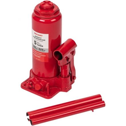 Домкрат гидравлический бутылочный 5т в пластиковом кейсе REXANT