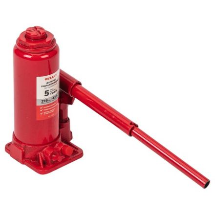 Домкрат гидравлический бутылочный 5т в пластиковом кейсе REXANT