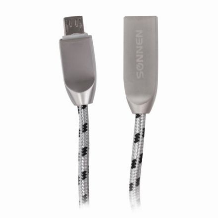 Кабель USB 2.0 – micro USB, 1 м, SONNEN Premium, медь, передача данных и быстрая зарядка, 513125