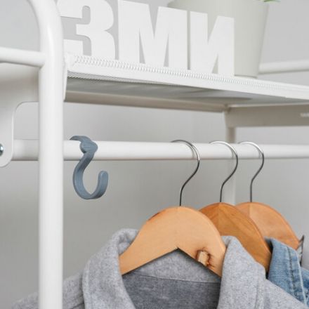 Вешалка-стеллаж "Валенсия-1", 1555х1090х300 мм, 7 полок, металл, белая, ГСВ1 Б