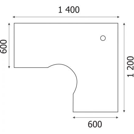 Стол эргономичный Easy One LT 22/16 прав. (1400x1200x740мм) Дуб Сонома П/Н