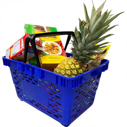 Корзина покупательская EVR_CLASSIC плас.с 2 плас.ручк.,20 л цв.синий 5шт/уп