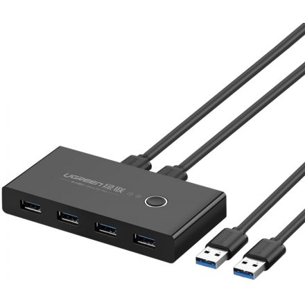 Разветвитель USB Ugreen US216 (30768) 2 In 4 Out USB 3.0/черный