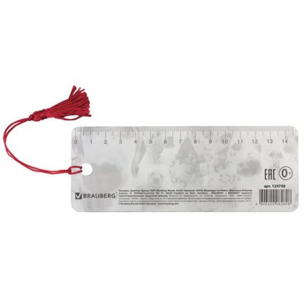 Закладка для книг с линейкой 3D-ОБЪЕМНАЯ BRAUBERG, "Далматинцы", с декоративным шнурком, 125758