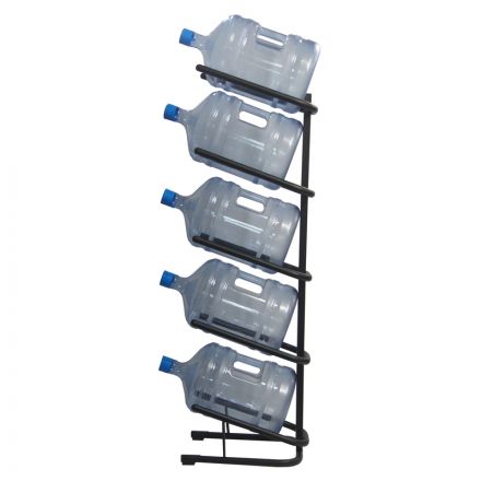 Стеллаж для воды Бридж-5 на 5 тар черный 370x450x1440 мм