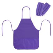 Фартук с нарукавниками для уроков труда ПИФАГОР, 3 кармана, стандартный размер, 44x55 см, фиолетовый, 273752