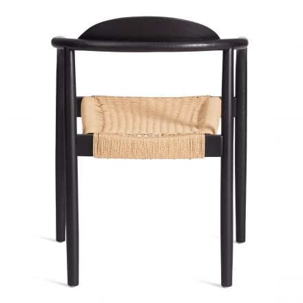Стул MIDGARD дерево вяз/бечевка, черный, 50х51х78,5 см