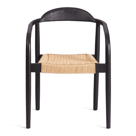 Стул MIDGARD дерево вяз/бечевка, черный, 50х51х78,5 см