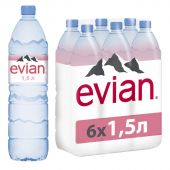 Вода минеральная Evian ПЭТ, негаз., 1,5 л