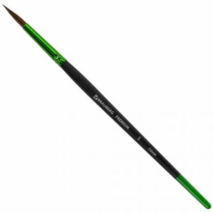 Кисть из ворса пони № 5, BRAUBERG PREMIUM, 200984