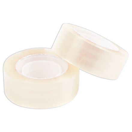 Клейкие ленты 19 мм х 33 м канцелярские BRAUBERG, комплект 12 шт., прозрачные, 223125