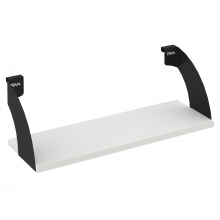 Навесные полки. Кронштейны+ЛДСП полка 600мм MAN-41-6 Белый бриллиант/Чёрный металл 600*220*200 Навесные полки. Кронштейны+ЛДСП полка 600мм MAN-41-6 Белый бриллиант/Чёрный металл 600*220*200