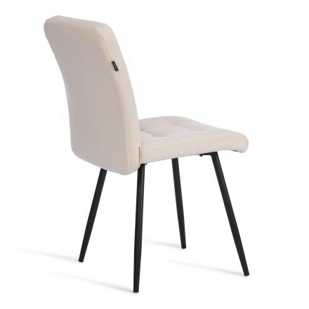 Стул обеденный Medeo флок , молочный/черный, 4, 47х56х89
