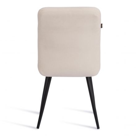 Стул обеденный Medeo флок , молочный/черный, 4, 47х56х89