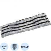 Насадка МОП плоский 40х12 см микроф+жесткий абраз серый с черн полос MF2183