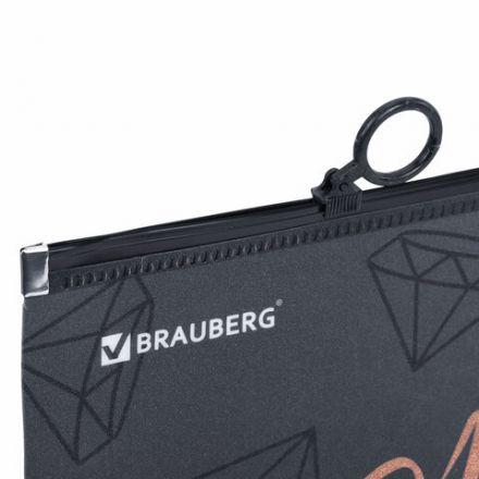 Папка для тетрадей BRAUBERG А4, 1 отделение, пластик, на zip-lock-молнии, "Diamonds", 272104 Папка для тетрадей BRAUBERG А4, 1 отделение, пластик, на zip-lock-молнии, "Diamonds", 272104