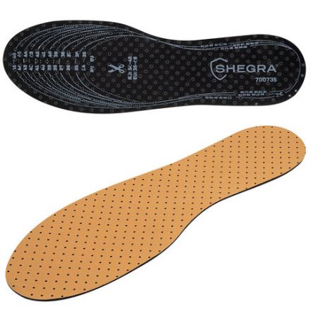 Стельки для обуви ВЛАГОВПИТЫВАЮЩИЕ, УНИВЕРСАЛЬНЫЙ размер RU 34-45 / EU 35-46, с линиями выреза, SHEGRA (ШЕГРА), 700735