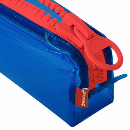 Пенал BRAUBERG с объемной "тракторной" молнией, 1 отделение, ПВХ, 22х8х6,5 см, "Contrast blue", 272341 Пенал BRAUBERG с объемной "тракторной" молнией, 1 отделение, ПВХ, 22х8х6,5 см, "Contrast blue", 272341