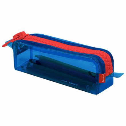 Пенал BRAUBERG с объемной "тракторной" молнией, 1 отделение, ПВХ, 22х8х6,5 см, "Contrast blue", 272341 Пенал BRAUBERG с объемной "тракторной" молнией, 1 отделение, ПВХ, 22х8х6,5 см, "Contrast blue", 272341