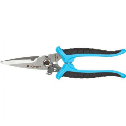 Ножницы по металлу TOPFORT 8 ручки прорезинованные, сталь