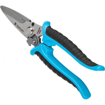 Ножницы по металлу TOPFORT 8 ручки прорезинованные, сталь