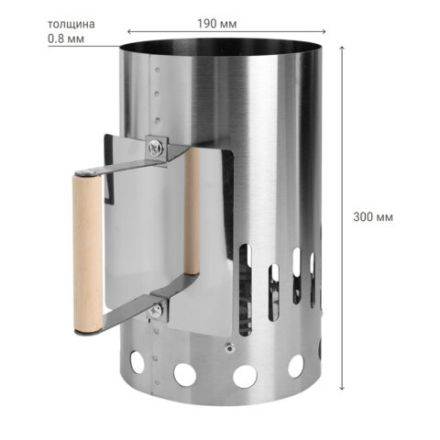 Стартер для розжига "ПечУрок" нержавеющая сталь, размер 190х190х300 мм, 701738