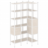 Loft Угловой внутренний стеллаж наборный VR.L-35 Денвер светлый/Белый металл 1278*862*2280 Loft Угловой внутренний стеллаж наборный VR.L-35 Денвер светлый/Белый металл 1278*862*2280