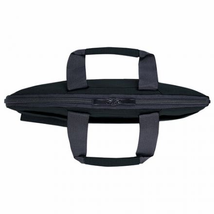 Сумка портфель HEIKKI NOVATION (ХЕЙКИ) с отделением для ноутбука 13-14", багажная лента, черная, 28х38х3 см, 272594