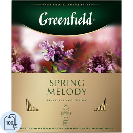 Чай Greenfield Spring Melody черный фольгир.100 пак 1065-09 Чай Greenfield Spring Melody черный фольгир.100 пак 1065-09