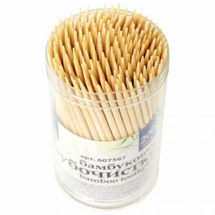 Зубочистки бамбуковые 200 штук в диспенсере, WELDAY (ВЭЛДЭЙ), 607567