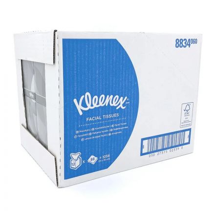 Салфетки косметические д/лица в кубе KK 2сл бел 88лист/кор.12кор./уп.8834