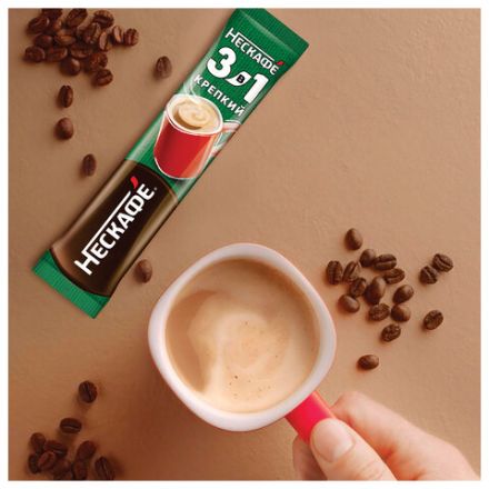 Кофе растворимый порционный NESCAFE "3 в 1 Крепкий", КОМПЛЕКТ 20 пакетиков по 14,5 г, 12460873 Кофе растворимый порционный NESCAFE "3 в 1 Крепкий", КОМПЛЕКТ 20 пакетиков по 14,5 г, 12460873