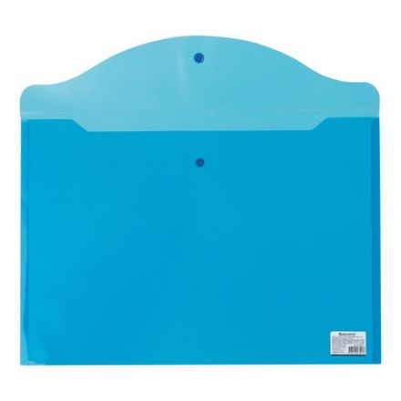 Папка-конверт с кнопкой БОЛЬШОГО ФОРМАТА (305х435 мм), А3, прозрачная, синяя, 0,18 мм, BRAUBERG, 224034 Папка-конверт с кнопкой БОЛЬШОГО ФОРМАТА (305х435 мм), А3, прозрачная, синяя, 0,18 мм, BRAUBERG, 224034