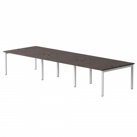 Бенч-система на 6 мест Everprof EVO на металлокаркасе 4740х670(1370)x755 Дуб Пасадена/Белый