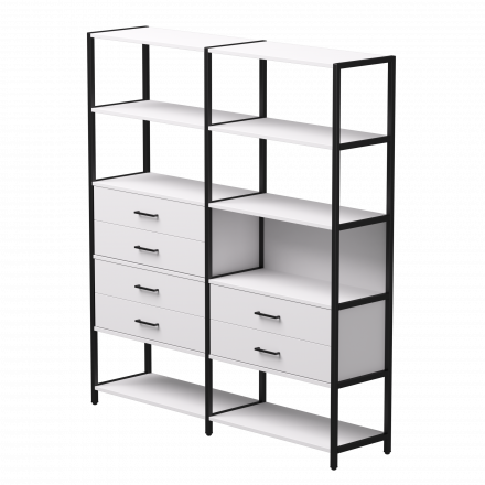 Набор стеллажных систем №8 Everprof EVO 2440x385x1840 Белый/Черный