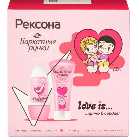 Подарочный набор Рексона+Бархатные ручки для девочек дезодорант и крем