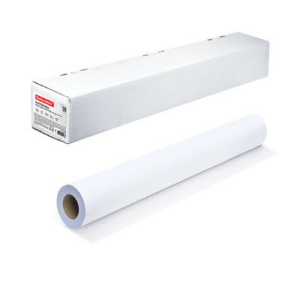 Бумага широкоформатная рулон для плоттера, 610 мм х 45 м х втулка 50,8 мм, 90 г/м2, белизна CIE 146%, BRAUBERG, 110451