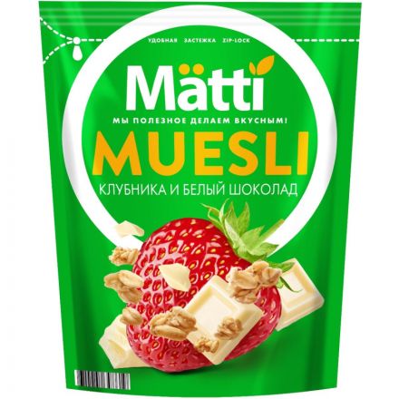 Мюсли   Matti запеченные клубника и белый шоколад, 250г