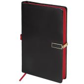 Скетчбук, слоновая кость 140 г/м2 130х210 мм, 80 л., КОЖЗАМ, застежка металл, BRAUBERG ART CLASSIC, "Inspiration", под кожу, черный, 116464