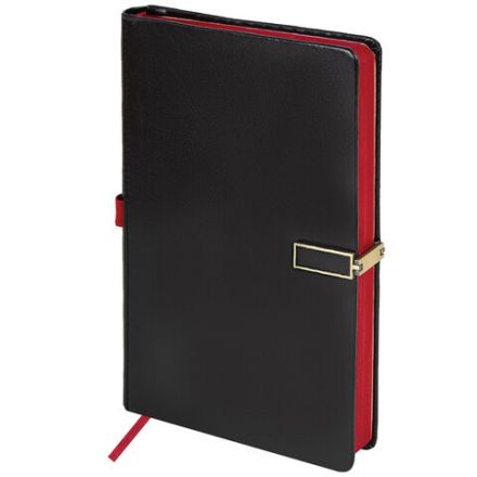 Скетчбук, слоновая кость 140 г/м2 130х210 мм, 80 л., КОЖЗАМ, застежка металл, BRAUBERG ART CLASSIC, "Inspiration", под кожу, черный, 116464