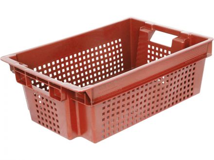 Ящик 600х400х200 1,5кг. дно сплошное, стенки перфорированные красный Ящик 600х400х200 1,5кг. дно сплошное, стенки перфорированные красный