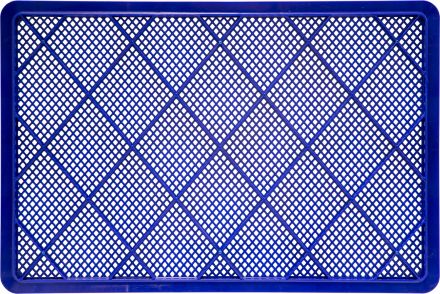 Ящик 600х400х180 мм перфорированный с ручками синий морозостойкий