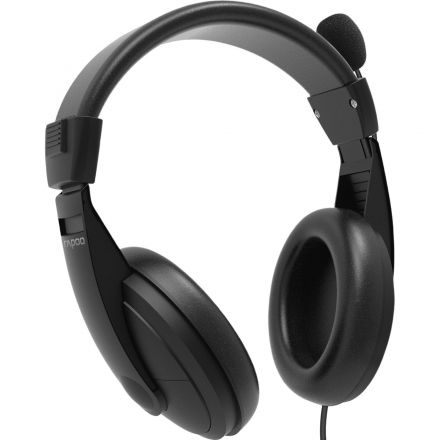 Гарнитура RAPOO проводная H150S, цвет - черный Гарнитура RAPOO проводная H150S, цвет - черный