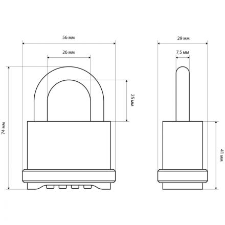 Замок навесной кодовый_УЗК Булат ВС 564 (56xd=7) ЦАМ золото Замок навесной кодовый_УЗК Булат ВС 564 (56xd=7) ЦАМ золото